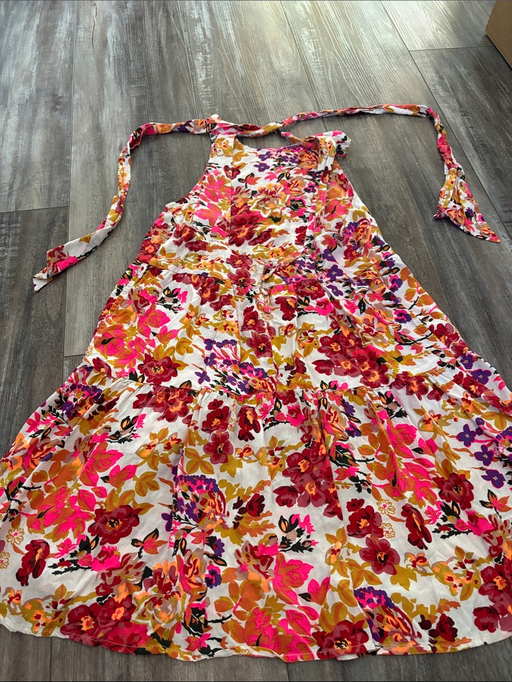 Natural Life Mini Hallie Dress Floral Halter Dress Size Medium - Picture 6 of 9